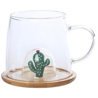 Кружка 'Кактус' с крышкой, стекло 1
