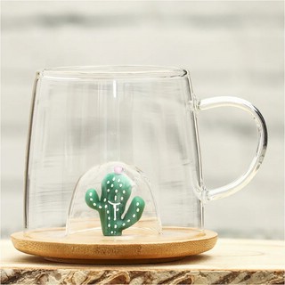 Кружка 'Кактус' с крышкой, стекло 2