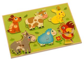 Рамка-вкладыш Djeco «Животные на лугу» 2