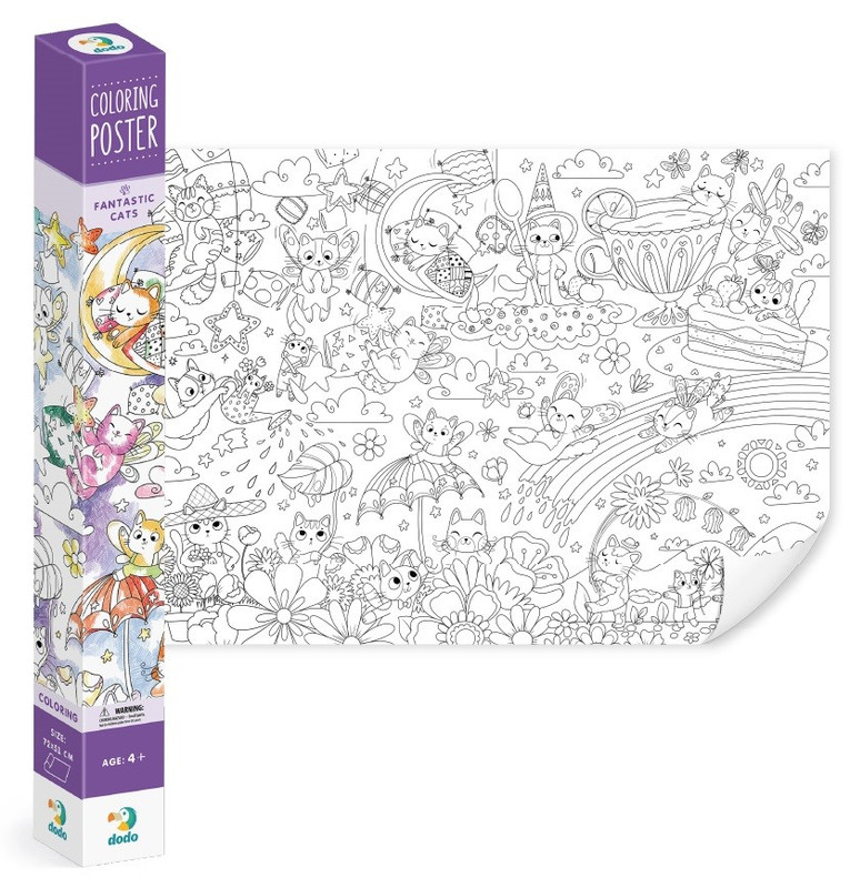 Раскраска в коробке DoDo 'Фантастические котики', 72x51 см, цвет мульти
