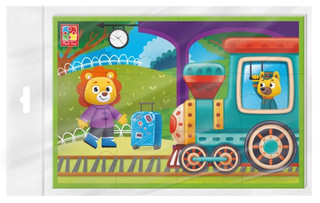 Мягкие пазлы 'Поезд', А5, 12 элементов Vladi Toys, цвет мульти 1