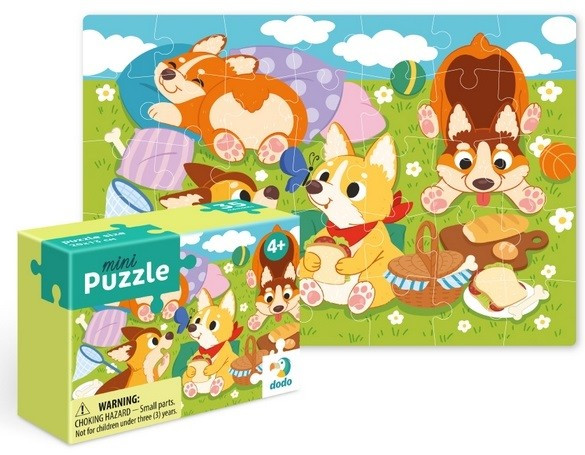 Пазл-мини Dodo 'Щенята на полянке', 35 элементов, цвет разноцветный