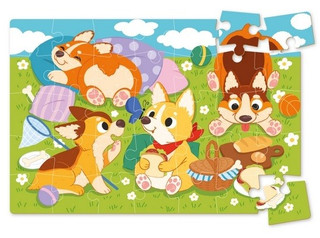 Пазл-мини Dodo 'Щенята на полянке', 35 элементов, цвет разноцветный 2
