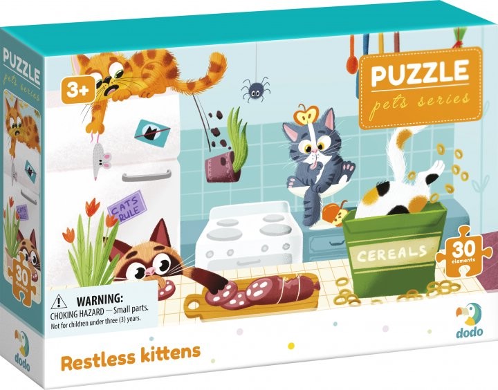 Пазл DoDo 'Котики-непоседы', 30 элементов, цвет мульти
