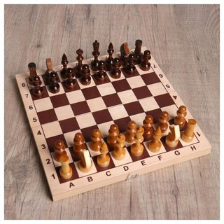 Шахматы 'Школьник' деревянная доска и фигуры, TopGiper