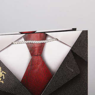 Пакет подарочный ламинированный 'Джентльмен' 28х38х9 см 3