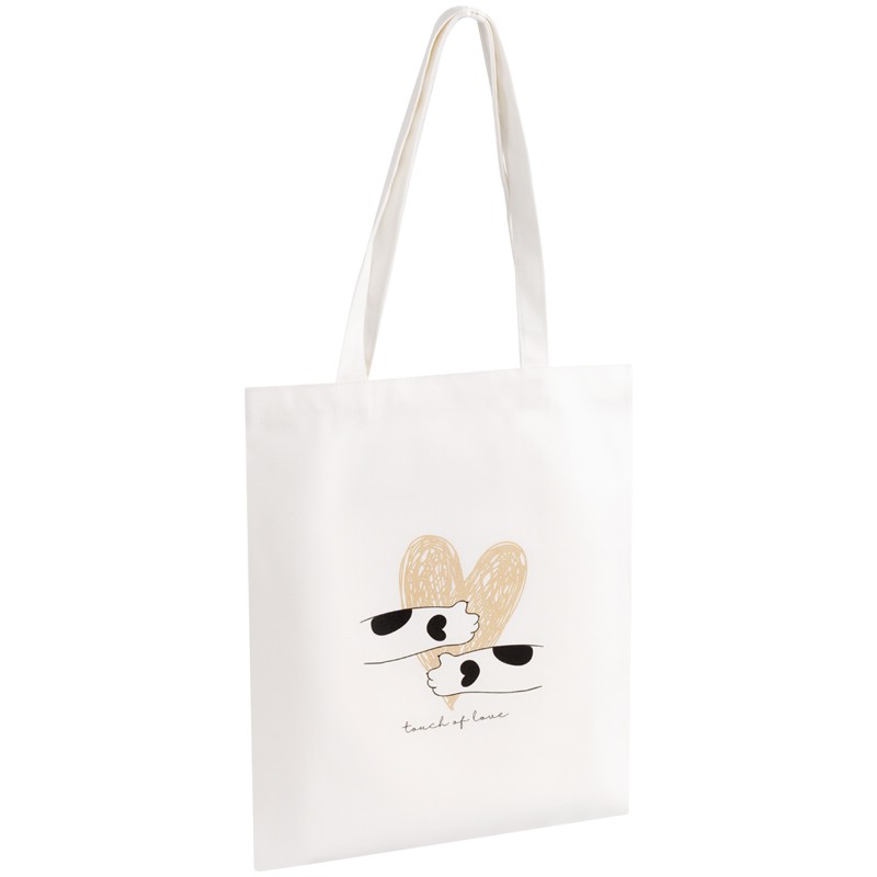 Сумка-шоппер MESHU 'Heart', 33*40см, канвас, цвет белый