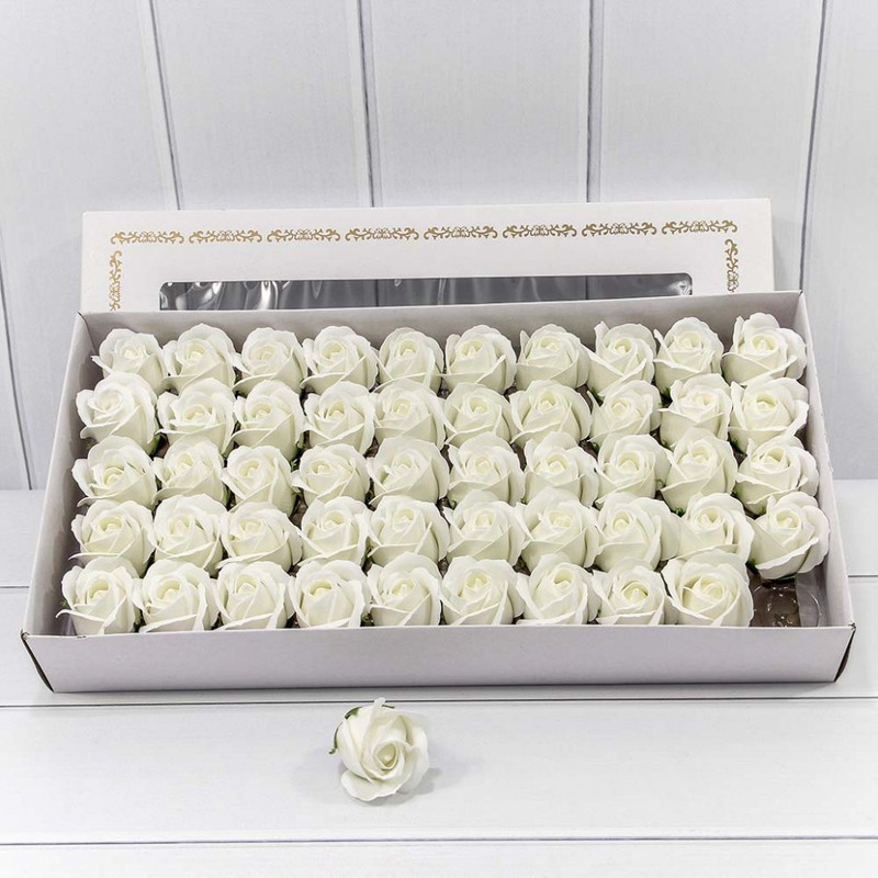 Цветок-мыло 'Роза' 5.5х4 см, белый. Цена за 1 шт.