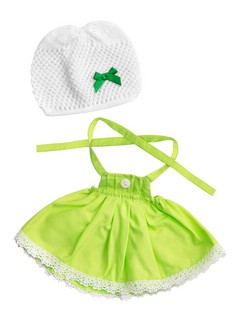 Салатовое платье и белая шапочка для Зайки Ми, 23 см, арт.OSi...