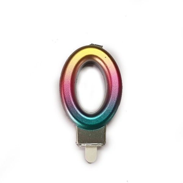 Свеча Цифра 0, радужная, 7 см