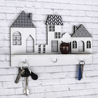 Ключница с полкой 'Домики'
