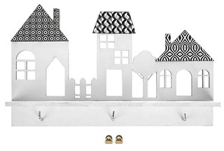 Ключница с полкой 'Домики' 3