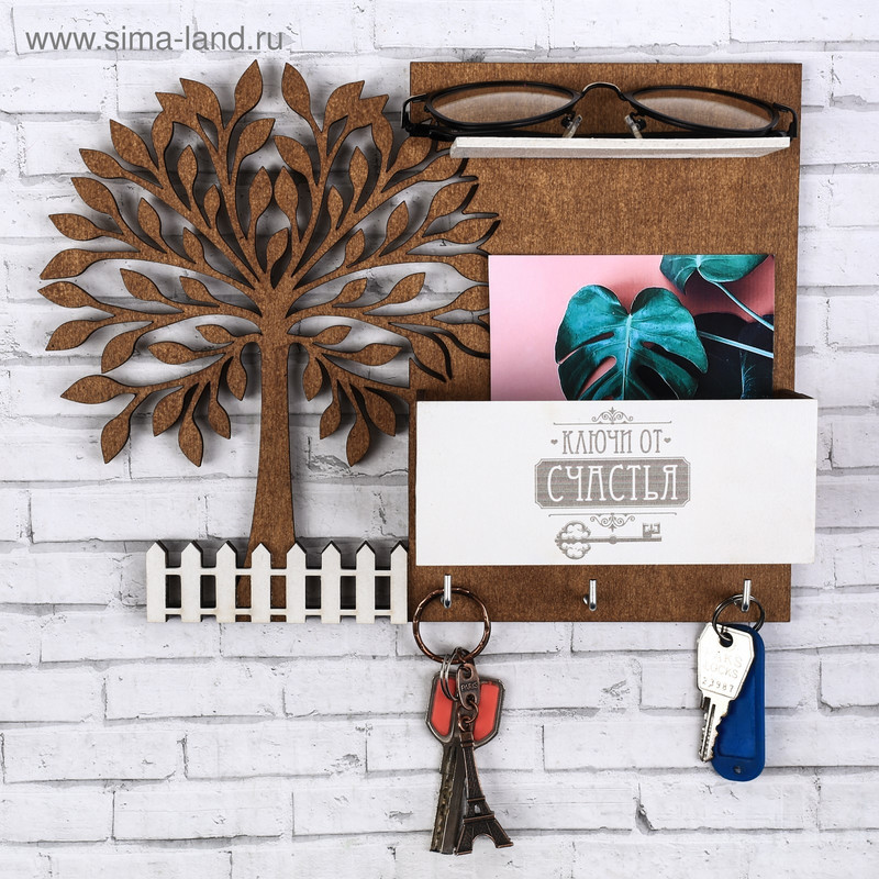 Ключница с полкой 'Дерево' 27х20 см