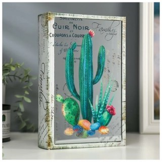 Шкатулка-книга 'Кактусы' с зеркалом, 26х17.5х5 см 1