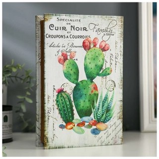 Шкатулка-книга 'Кактусы' с зеркалом, 26х17.5х5 см 3