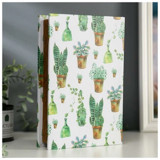 Шкатулка-книга 'Суккуленты' с зеркалом, 26х17.5х5 см 3