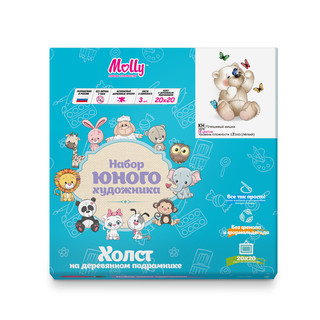 Картина по номерам 'Плюшевый мишка' (18 цветов), 20х20 см Molly 2
