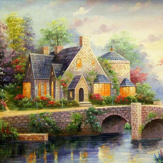 Картина мозаикой 'Уютный домик' (30 цветов), 30х30 см Molly