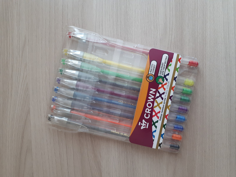 Набор гелевых ручек Crown, 10 шт