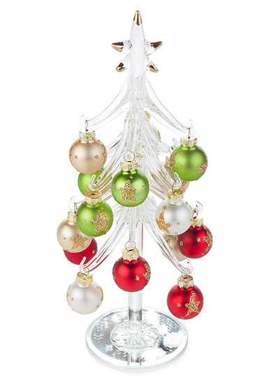 Новогоднее украшение - стеклянная ёлочка Стеклянная декоративная елочка