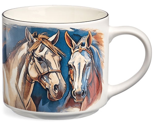 Кружка с лошадками, 500 мл, золото, Lefard