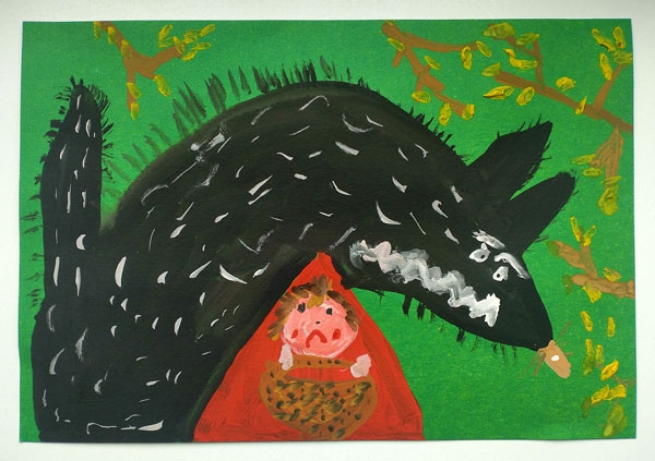 Конкурс рисунков на обложку книги: Красная Шапочка Александра, 4 года
