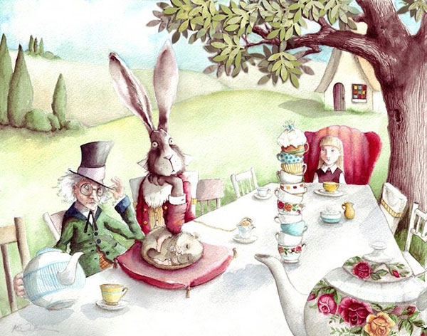 Чаепитие с Белым Кроликом из Алисы в Стране Чудес