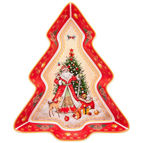Новогодняя посуда: Блюдо "Дед Мороз" из коллекции "Ёлка" от LEFARD
