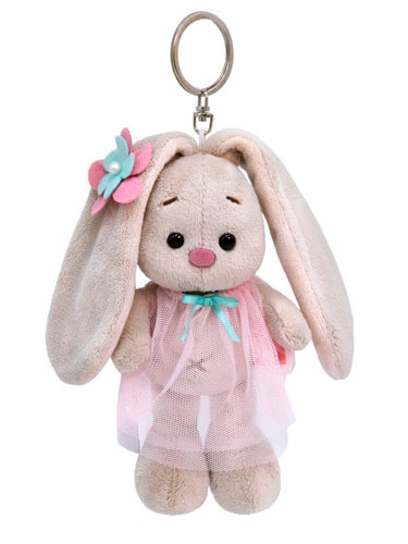 Брелок Зайка Ми в розовом платье, с цветочком, Budi Basa