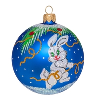 Новогодние елочные шары с рисунком Кролик