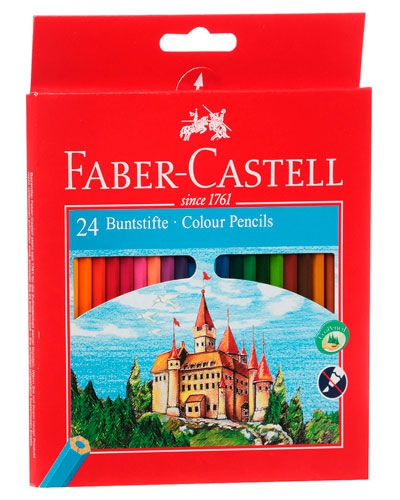 Набор цветных карандашей &#x27;Замок&#x27; 24 цвета, с точилкой, Faber-Castell