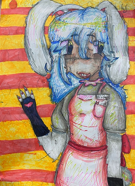 Конкурс нарисуй кролика в стиле аниме, Ксения, 11 лет