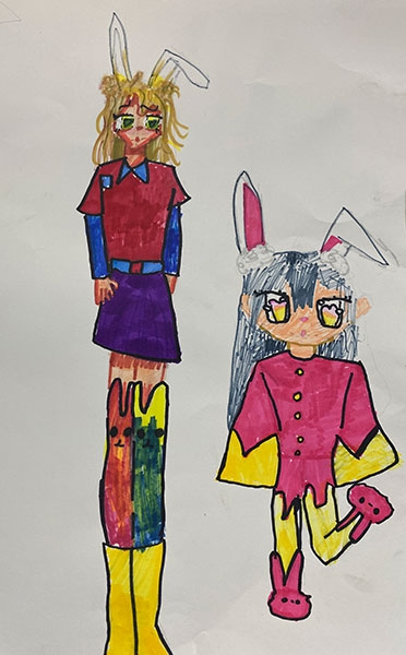 Конкурс нарисуй кролика в стиле аниме, Порозовав Настя