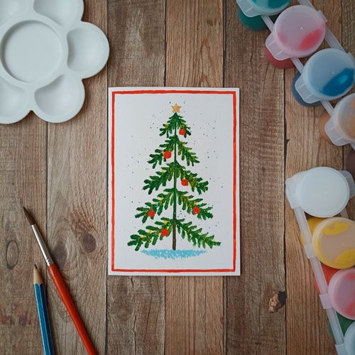 Рисуем новогоднюю елочку: традиционная елка