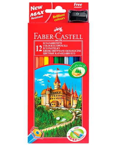Набор цветных карандашей 12 цветов &#x27;Замок&#x27; с точилкой, Faber-Castell