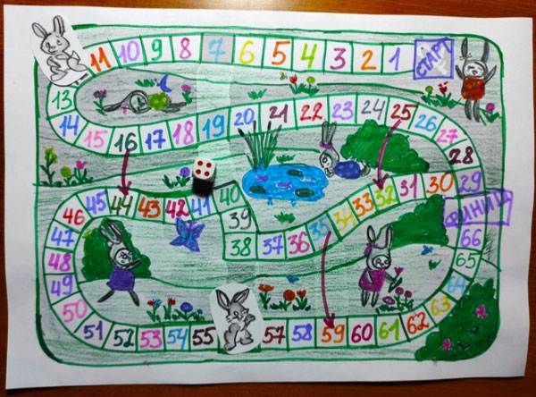 Настольная игра Крольчата на весенней полянке, конкурс настольных игр с Белым Кроликом