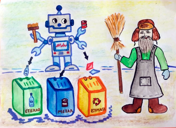 Рисунок Дети против мусора