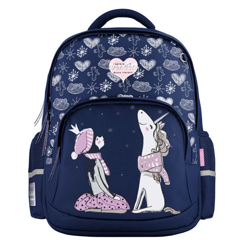 Школьный рюкзак с эргономичной спинкой &#x27;Девочка и единорог&#x27; от Bruno Visconti