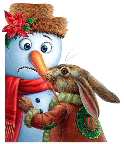 Кролик и снеговик :)