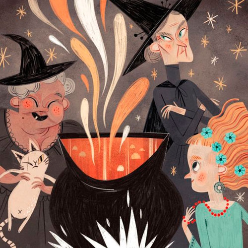 Ведьмочки варят слаймы на Хэллоуин