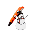 Мастер-класс Рисуем 3д-ручкой - Снеговик