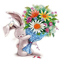 Зайчик поздравляет с 8 марта!