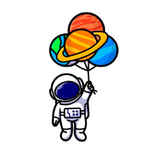 Космонавт с шариками