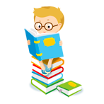 мальчик читает книги