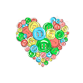 сердце из пуговиц