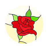 витраж розы